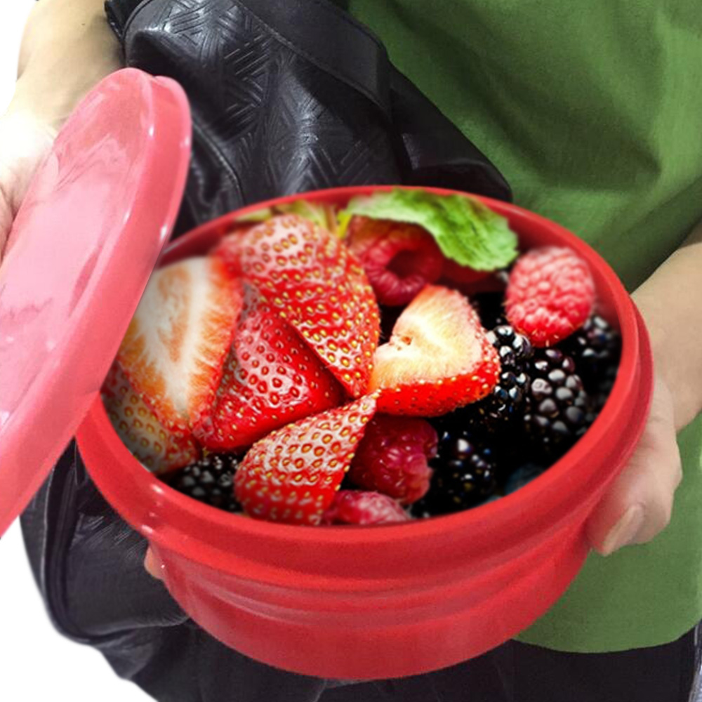 Portable silicone Silicone Fold Bowl Outdoor travel Bubble noodles bowl Telescopic High Temperature Resistant Children Baby Fruit Lunch Box
