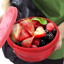 Portable silicone folding Bowl outdoor travel instant noodle bowl retractable high temperature resistant childrens baby fruit lunch box