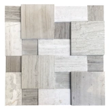 Высота зерна серого дерева 3D Трехмерная натуральная мраморная мозаичная плитка гостиная телевизионные наклейки на стенах наклейки ландшафт