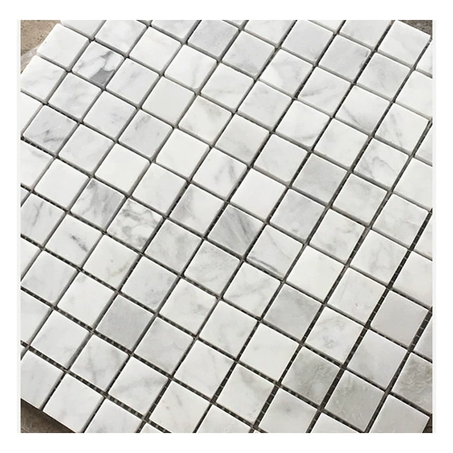 Карара белая натуральная мраморная мозаичная плит