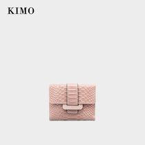 KIMO new womens wallet leather leather European and American crocodile pattern simple buckle cowhide leather womens wallet wallet wallet