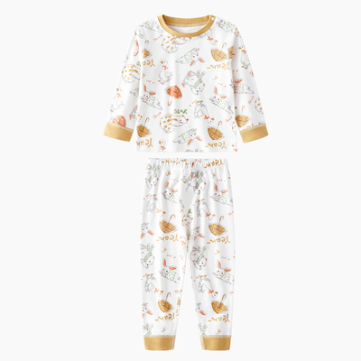 欧孕儿童秋衣套装100%纯棉A类