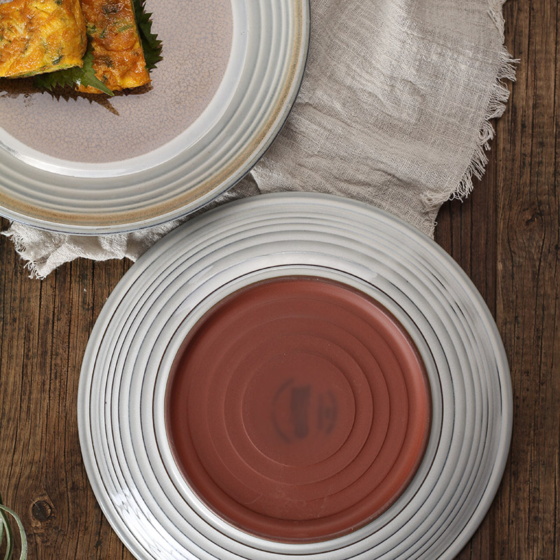 Creative American pastoral variable glaze ceramic plate contracted household food dish salad dessert western food steak plate