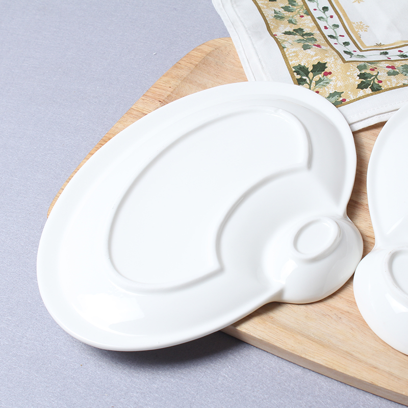 Pure white ceramic tableware Chinese creative oval has dumplings dip disk platter flat dish plate sushi plate