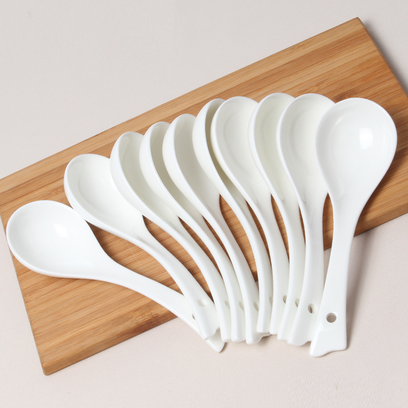White ipads China creative lovely jose luis tamargo spoon, spoon, run rice spoon with flat ceramic spoon, spoon, household size