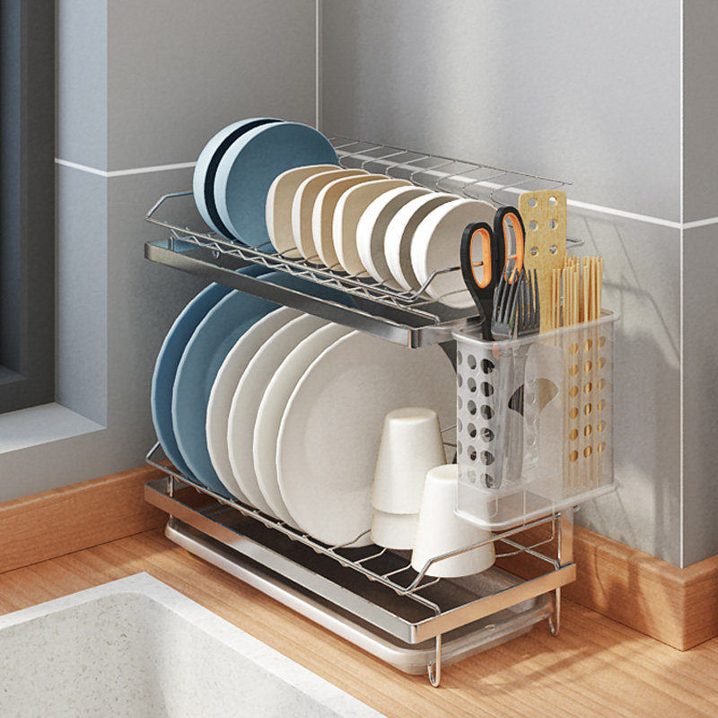 Bowl and chopsticks drain rack narrow side small 304 stainless steel kitchen dish dish storage rack bowl rack rack small