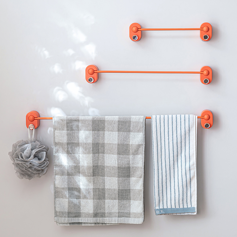 Towel shelf free punch toilet wall hanging bathroom towel single rod shelf toilet toilet with hanging rack