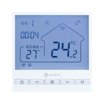 SUITTC Wall Hanging Furnace Thermostat Wired Power Supply M201 Solenoid Thermostat Smart WiFi Remote