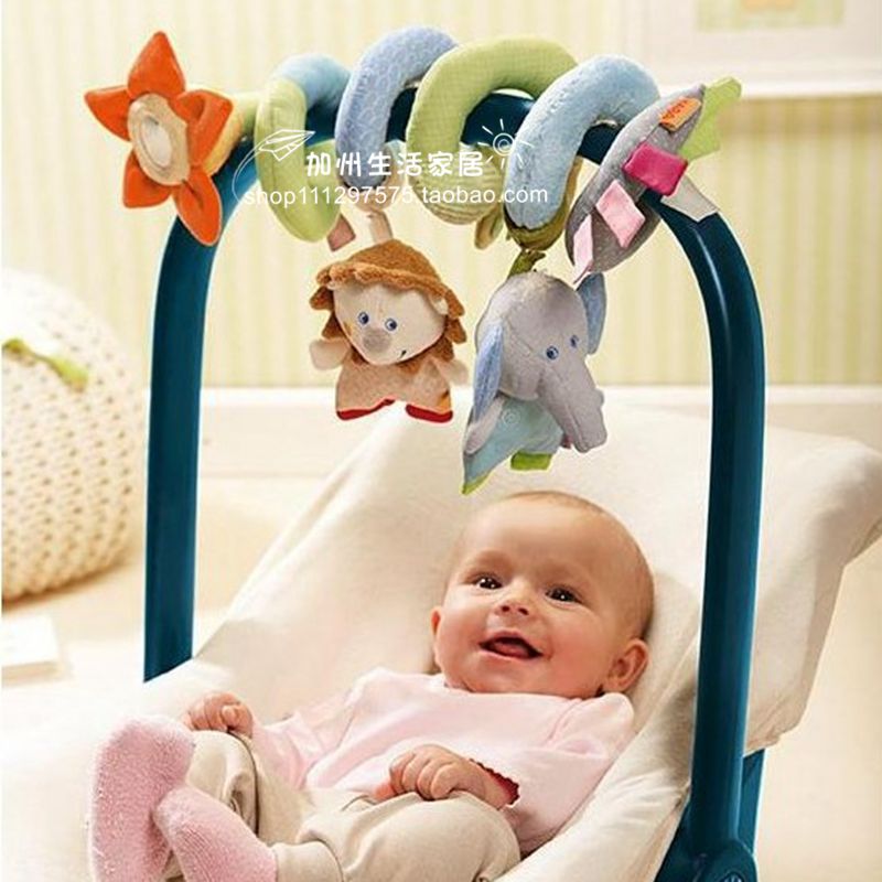 Export newborn baby multifunctional animal car pendant decoration bed around the rattle safety mirror pull shock baby educational toys