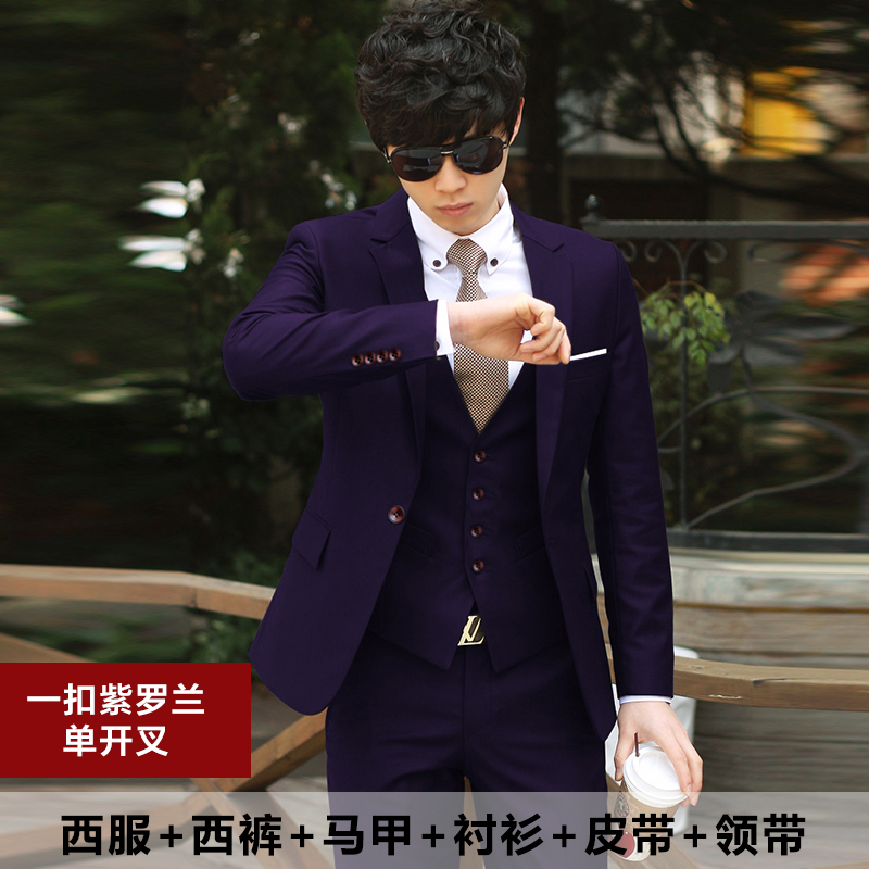 Suit phù hợp với nam giới ba mảnh bộ mùa thu và mùa đông kinh doanh trang phục chuyên nghiệp Xiaoxi trang trí đầm đầm cưới chú rể