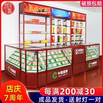 Cigarette cabinet display cabinet slope China tobacco counter Glass cashier Convenience store supermarket Small cigarette display rack