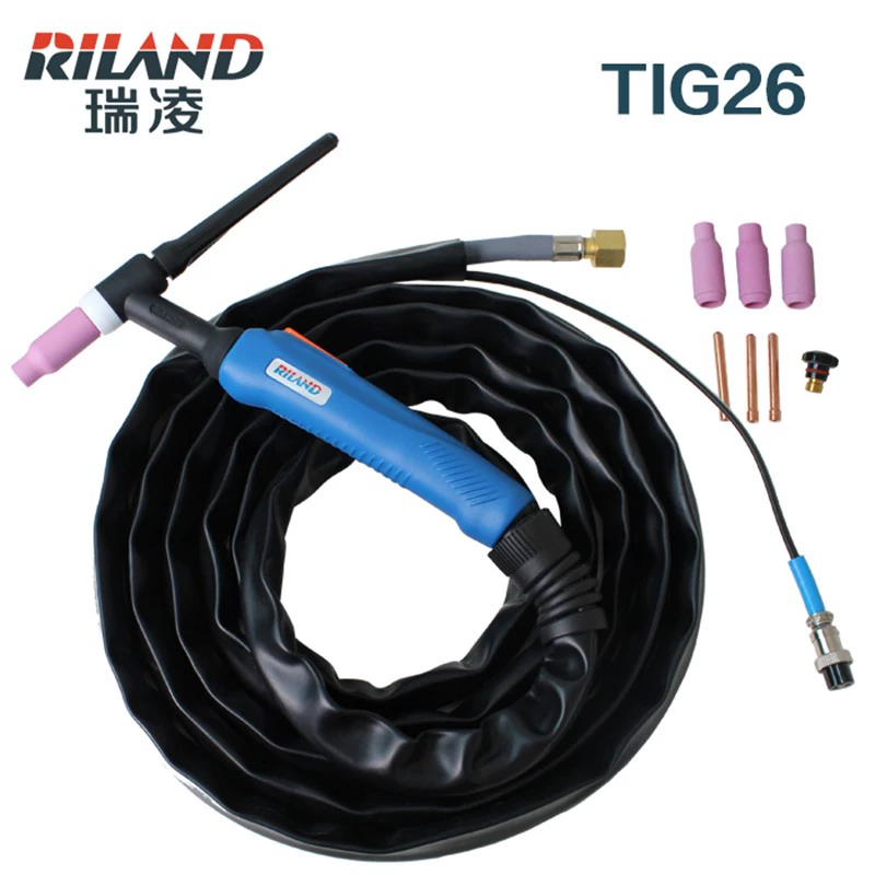 may hàn tích Ruiling phụ kiện máy hàn hồ quang argon Súng hàn hồ quang argon tig26 hàn tay cầm dòng súng làm mát bằng không khí 4 mét/8 mét Ruiling phụ kiện chính hãng máy hàn tig jasic 250s han tig Máy hàn tig
