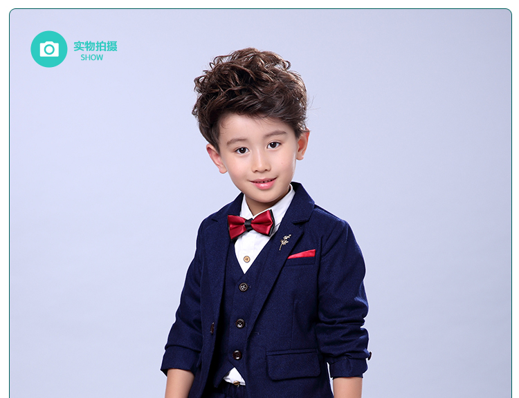 Bộ đồ bé gái 4 màu đen Bộ đồ bé trai 6 bộ vest vest chủ nhà cô gái mặc váy cưới trang phục mùa thu và mùa đông vest đẹp cho bé trai