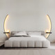 Modern Minimalist Strip Wall Lamp Bedroom Bedside Lamp Nordic Living Room Tv Background Wall Crescent-Shaped Creative Led Lamp