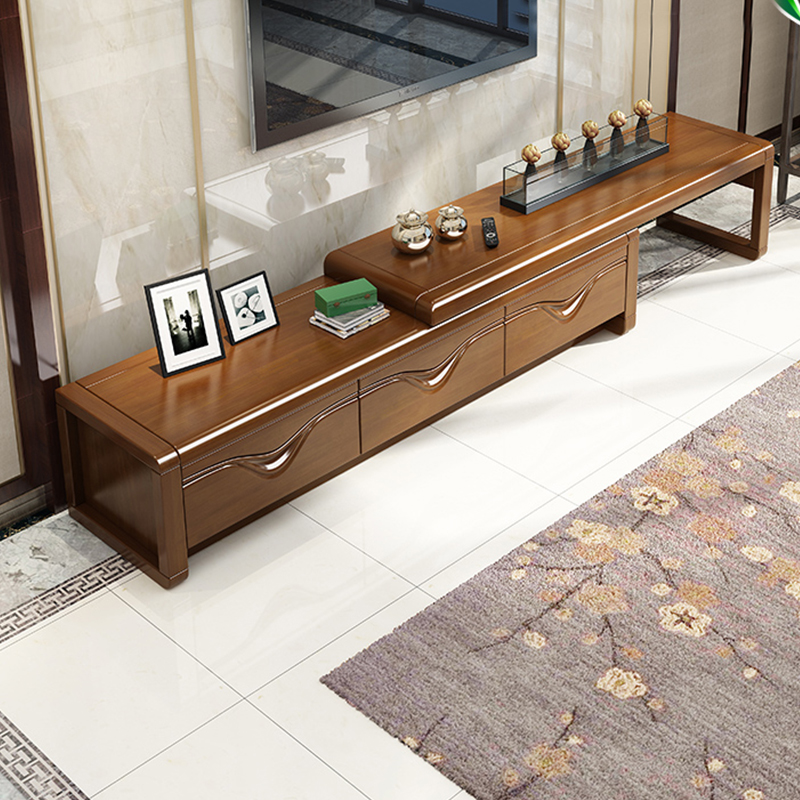 Zhxiang Furniture Solid Wood TV Cabinet Retractable TV Cabinet Living-room Home Furniture Multifunctional Lockers Ground Cabinet
