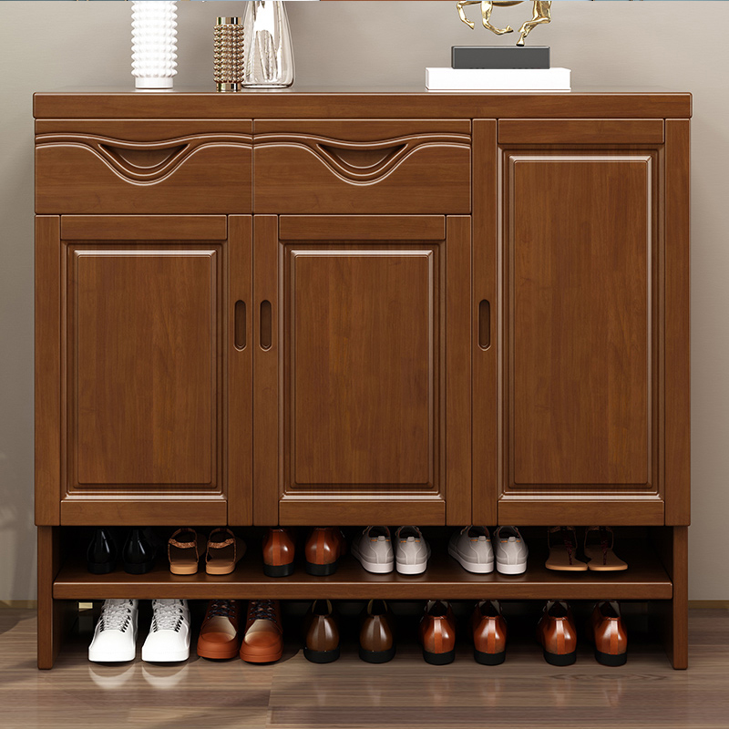Zhxiang Furniture Solid Wood Footwear Cabinet Door Hall Cabinet Multifunction with drawer containing cabinet Living Room Shoes Cabinet Entrance Door Shoe Cabinet Innate