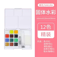 Акварель, поролоновая кисть, маленькое ведро, 12 цветов, хорошо впитывает воду