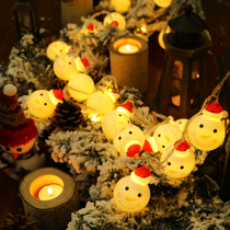 Snowman Christmas decoration supplies Christmas tree pendant small colored lights flashing lights string lights baby's breath star scene layout lighting
