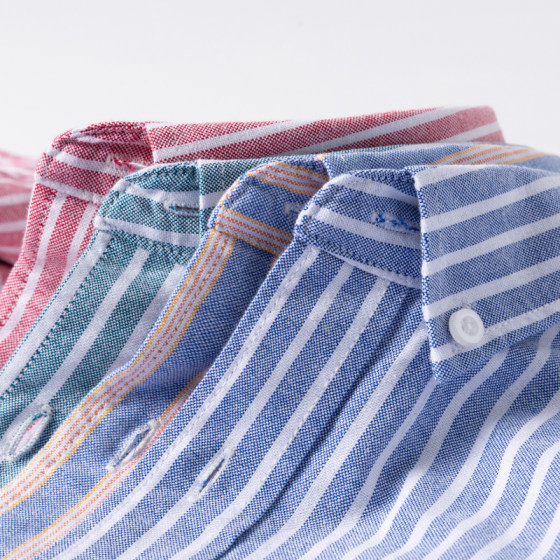 金盾衬衫男士纯棉长袖春季款中年爸爸宽松休闲全棉牛津纺格子衬衣