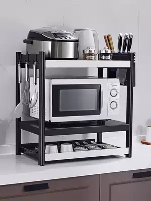 Kitchen shelf microwave oven rack rice cooker shelf desktop countertop drawer double-layer household electric oven storage