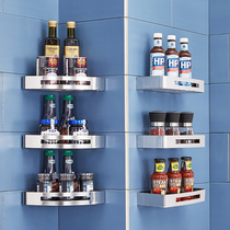 Seasoning rack wall-mounted free of punch 304 Stainless Steel Kitchen Corner Seasonings Condiment Wall Corner
