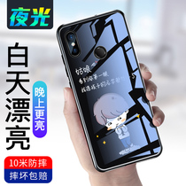 Xiaomi 8 phone shell glass nightlight youth version male Xiaomi 8 screen fingerprint anti-fall eightse exploration version net red female