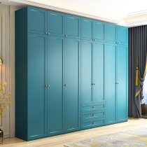 Light luxury wardrobe Simple modern assembly Nordic bedroom household solid wood cabinet Overall wardrobe furniture storage storage