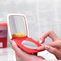 Vibrato touch dimming led makeup mirror with light Make-up mirror folding portable portable female small dressing mirror gift