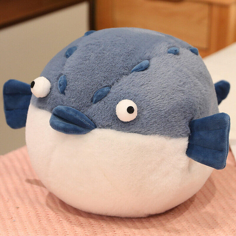 Cute Pufferfish Plush Toy, Stuffed Animal, Children's Sleeping Pillow, Crocodile Doll, Birthday Gift