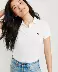 Abercrombie & Fitch của phụ nữ af fawn cotton nguyên chất của phụ nữ áo thun ngắn tay thêu áo polo cộng với kích thước - Cộng với kích thước quần áo