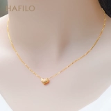 Золотое ожерелье, подвеска в форме сердца, цепочка до ключиц, золото 750 пробы, розовое золото