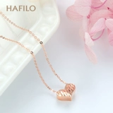 Золотое ожерелье, подвеска в форме сердца, цепочка до ключиц, золото 750 пробы, розовое золото