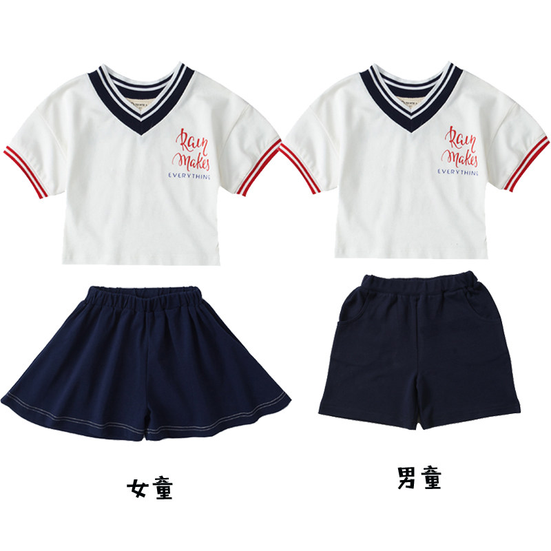 Children's Games Banquerade Kindergarten Gardeners for men and women Boys School Uniforms Customised Short Sleeve Shorts Suit Skirt Summer Dress