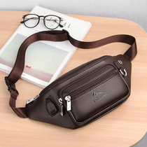 Baodi kangaroo waist bag men's leather 2021 new crossbody chest bag large capacity mobile phone bag men's casual leather bag
