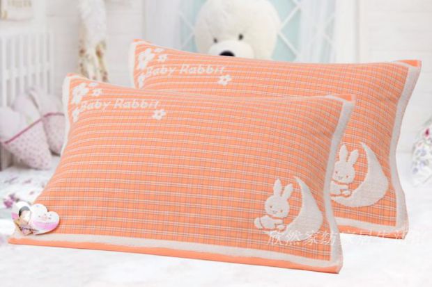 Ba Qi chính hãng bông tinh khiết vải dày bông khăn lớn khăn thấm không phai một cặp váy cưới người yêu - Khăn gối khăn trải gối