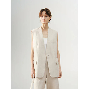Ladies pure hemp suit long vest, refreshing and antibacterial