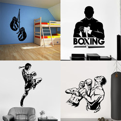 112 Boxing Gloves Wall Stickers BOXING Sanda Fighting Mixed Martial Arts Stickers MMA Gym Glass Stickers