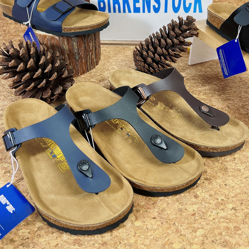 Boken Cork Slippers Gizeh Flip-Flops Summer Men's and Women's Beach Shoes Outdoor Sandals Couple Beach Shoes