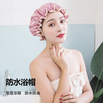 Double waterproof shower cap adult women shower bath kitchen anti-oil smoke cap thick shampoo cap bath cap