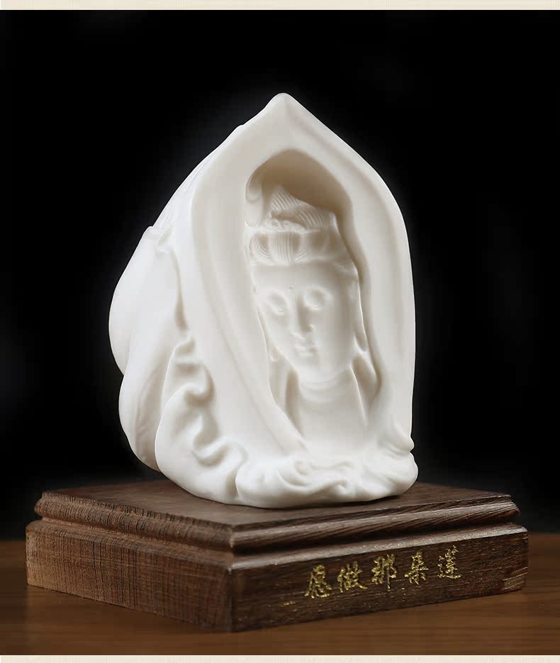 Clay ceramic zen guanyin desktop furnishing articles of Chinese style study Oriental decorative can light/willing to do that lotus