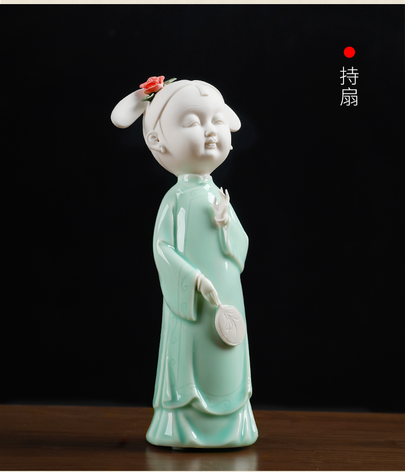 Oriental ancient clay ceramic beauty characters furnishing articles wine rich ancient frame/classical Chinese style living room style ladies