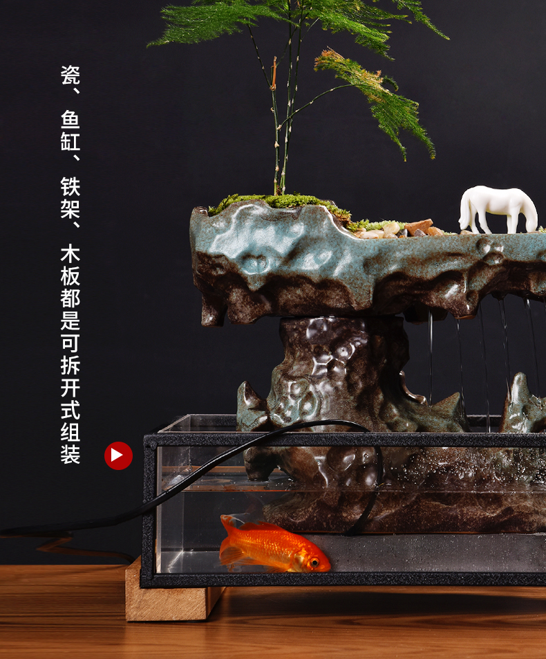 East clay ceramic water furnishing articles creative living room TV ark, water fish cylinder device/empty mountain asked