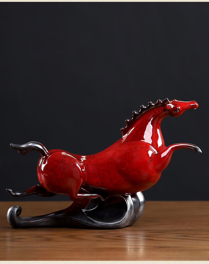 The east mud horse furnishing articles ceramics handicraft office desktop wine don horse decoration/treader tianma