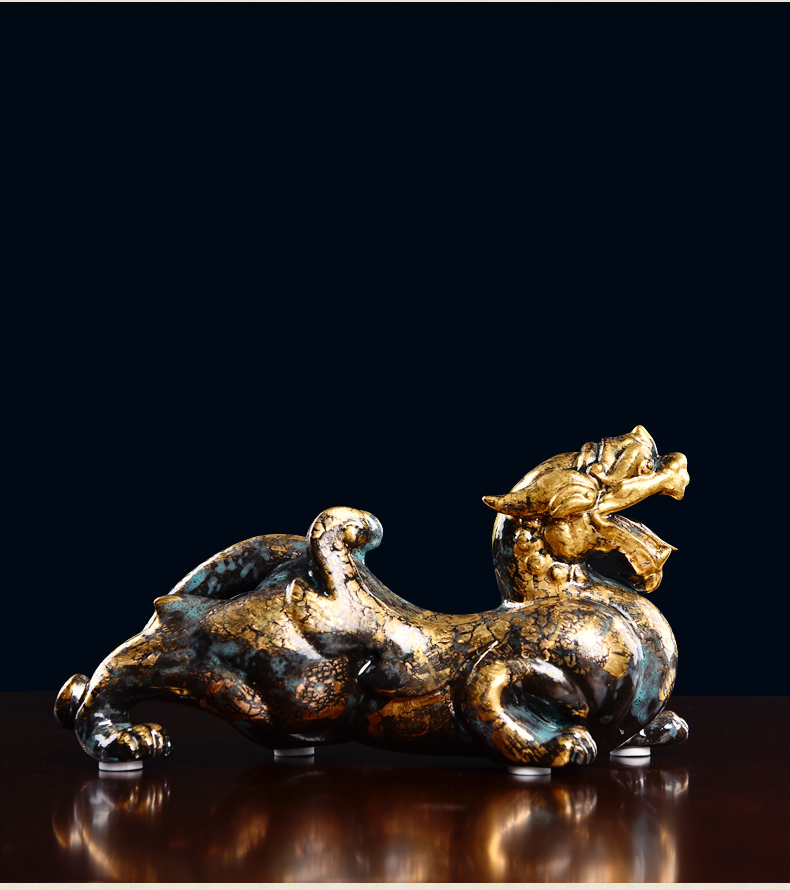 Oriental clay ceramic artisans Zhang Chang the teacher Lin, a bronze color series/day Paul of the mythical wild animal