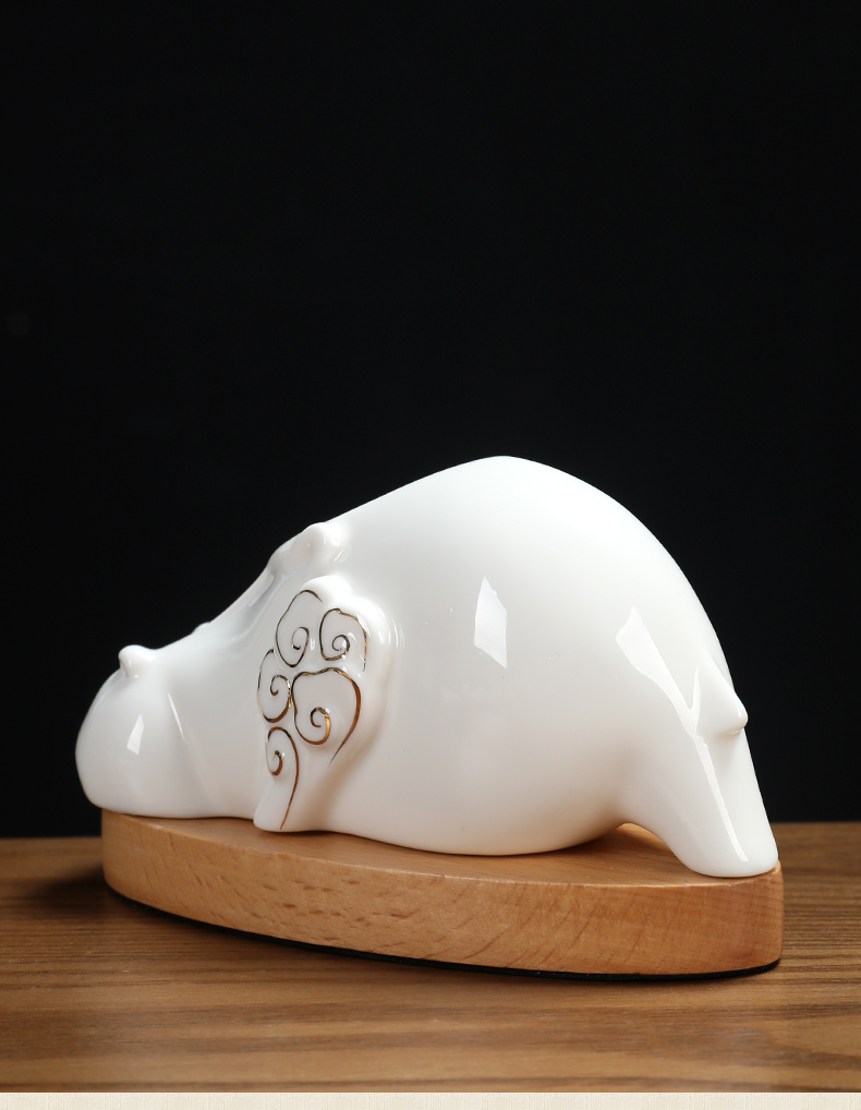 Oriental clay ceramic mascot mouse small place, a 2020 year of the rat New year gifts/cloud a night light