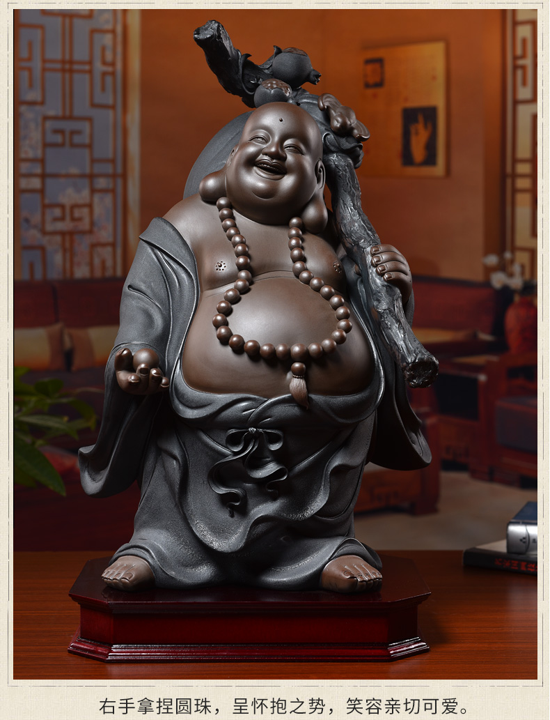 Oriental clay ceramic smiling Buddha maitreya Buddha furnishing articles of new Chinese style household wine sitting room adornment/many children