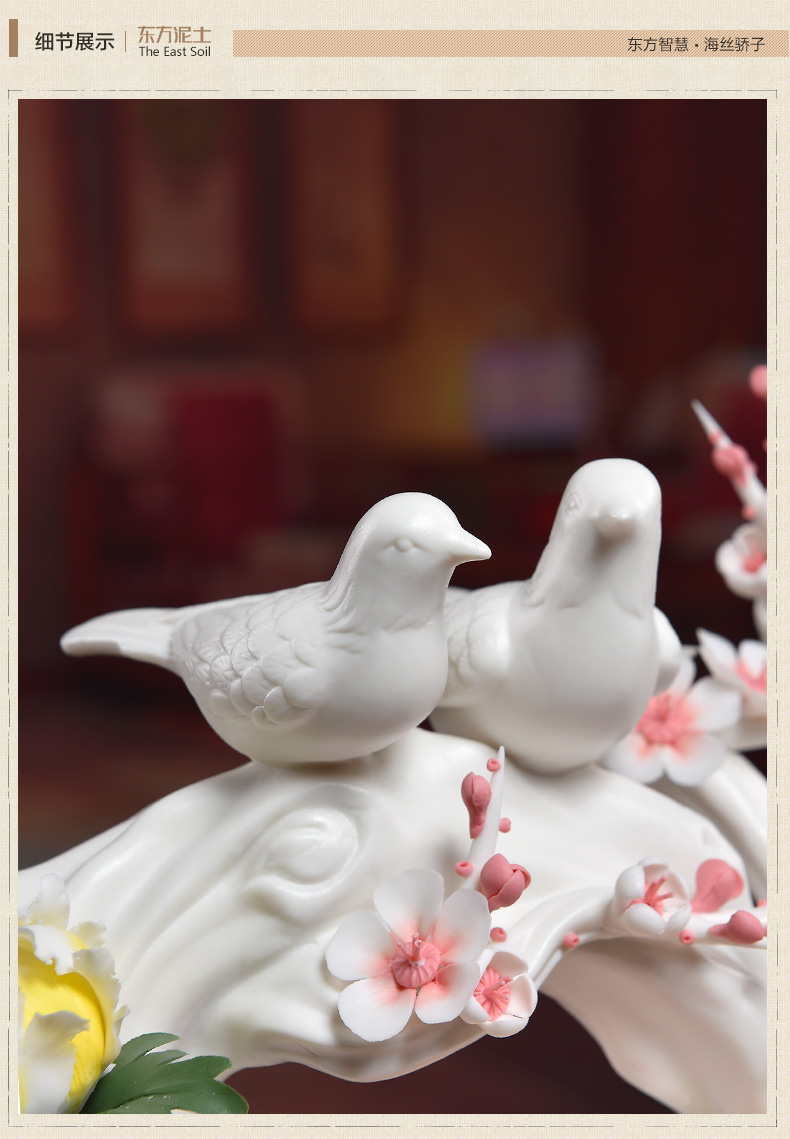 Oriental soil high - grade beaming ceramic flower its art of Chinese style wedding gift sitting room adornment is placed