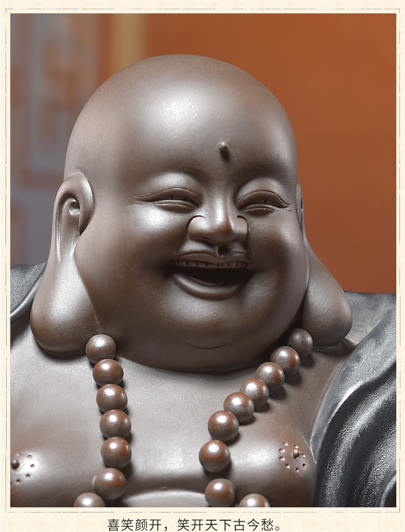 Oriental clay ceramic smiling Buddha maitreya Buddha furnishing articles of Chinese style living room TV cabinet decoration/f from heaven