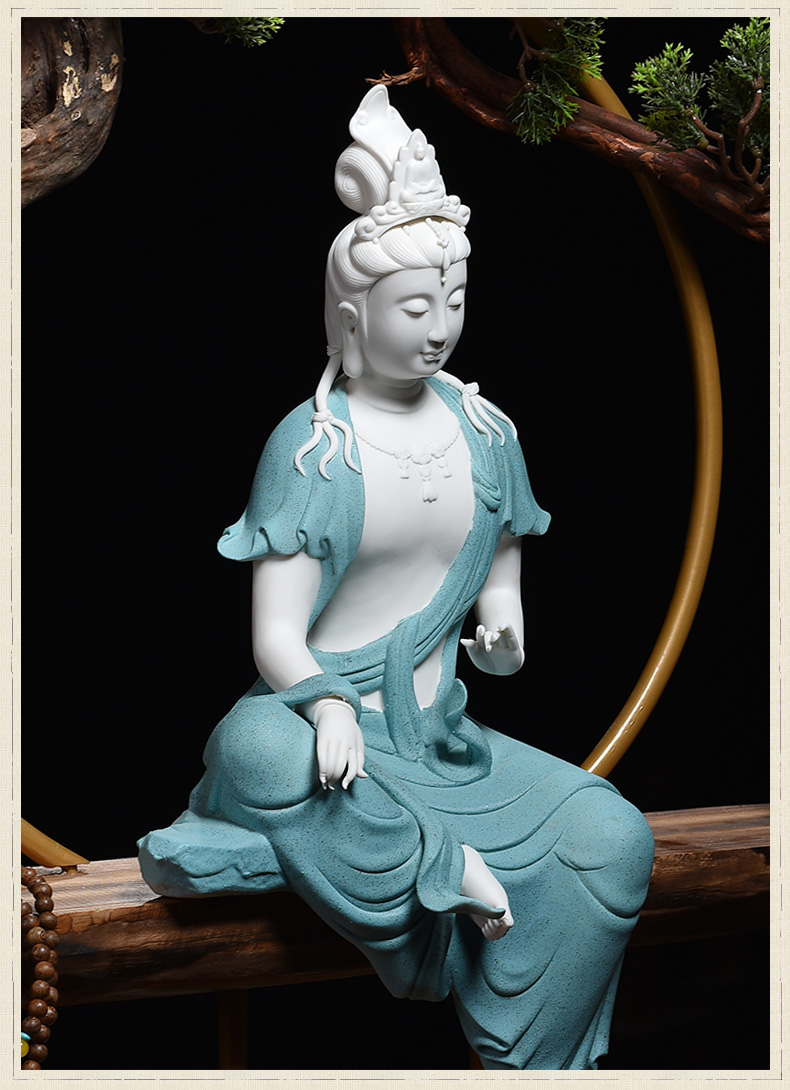 Oriental Chinese ceramic zen soil characters furnishing articles/comfortable guanyin sitting room porch dehua white porcelain arts and crafts