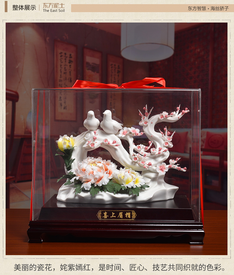 Oriental soil high - grade beaming ceramic flower its art of Chinese style wedding gift sitting room adornment is placed